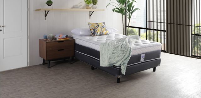 Colchón y Box Spring Air Individual Marsala