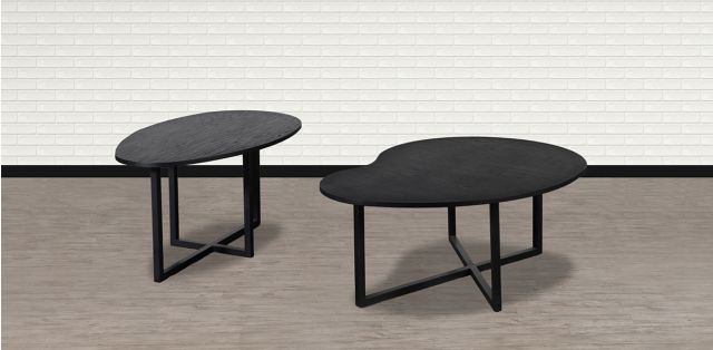 Mesas Nido 2 Piezas Bani Expo Negro