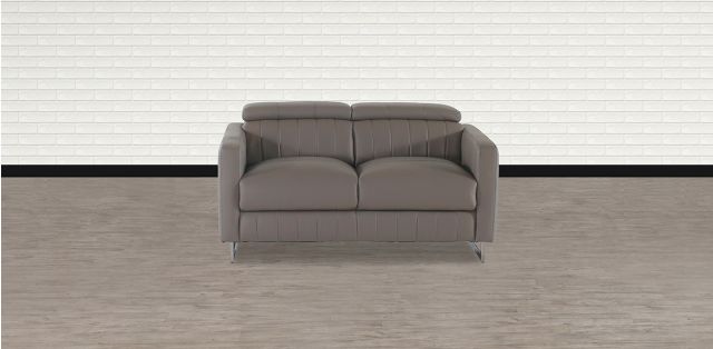 Sofá 2 Plazas de Piel Paxton Gris